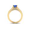 Yellow Gold Brilliant Cut Blue Sapphire Engagement Ring Vera