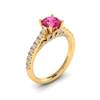 Yellow Gold Brilliant Cut Pink Sapphire Engagement Ring Vera
