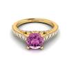 Yellow Gold Brilliant Cut Pink Sapphire Engagement Ring Vera