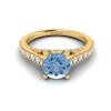 Yellow Gold Brilliant Cut Aquamarine Engagement Ring Vera