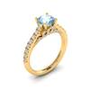 Yellow Gold Brilliant Cut Aquamarine Engagement Ring Vera