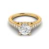Yellow Gold Brilliant Cut White Sapphire Engagement Ring Vera
