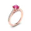 Rose Gold Brilliant Cut Pink Sapphire Engagement Ring Vera