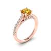 Rose Gold Brilliant Cut Yellow Sapphire Engagement Ring Vera