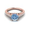 Rose Gold Brilliant Cut Aquamarine Engagement Ring Vera