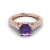 Rose Gold Brilliant Cut Amethyst Engagement Ring Vera