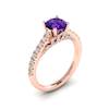 Rose Gold Brilliant Cut Amethyst Engagement Ring Vera