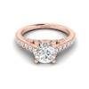 Rose Gold Brilliant Cut White Sapphire Engagement Ring Vera