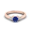 Rose Gold Brilliant Cut Blue Sapphire Engagement Ring Jasmine
