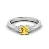 White Gold Brilliant Cut Yellow Sapphire Engagement Ring Jasmine