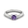 White Gold Brilliant Cut Amethyst Engagement Ring Jasmine