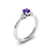 White Gold Brilliant Cut Amethyst Engagement Ring Jasmine