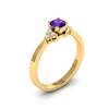 Yellow Gold Brilliant Cut Amethyst Engagement Ring Jasmine