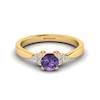 Yellow Gold Brilliant Cut Amethyst Engagement Ring Jasmine