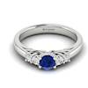 Claddagh Blue Sapphire Engagement Ring in White Gold