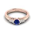 Claddagh Blue Sapphire Engagement Ring in Rose Gold