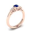 Claddagh Blue Sapphire Engagement Ring in Rose Gold