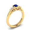 Claddagh Blue Sapphire Engagement Ring in Yellow Gold