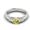 Claddagh Yellow Sapphire Engagement Ring in White Gold