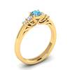 Claddagh Aquamarine Engagement Ring in Yellow Gold