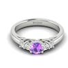 Claddagh Amethyst Engagement Ring in White Gold