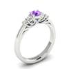 Claddagh Amethyst Engagement Ring in White Gold