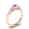 Claddagh Amethyst Engagement Ring in Rose Gold