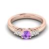 Claddagh Amethyst Engagement Ring in Rose Gold