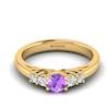Claddagh Amethyst Engagement Ring in Yellow Gold