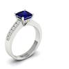 Blue Sapphire White Gold Princess Cut Engagement Ring Pharos