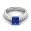 Blue Sapphire White Gold Princess Cut Engagement Ring Pharos