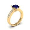 Blue Sapphire Yellow Gold Princess Cut Engagement Ring Pharos
