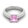 Pink Sapphire White Gold Princess Cut Engagement Ring Pharos