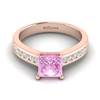 Pink Sapphire Rose Gold Princess Cut Engagement Ring Pharos