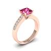 Pink Sapphire Rose Gold Princess Cut Engagement Ring Pharos