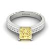 Yellow Sapphire White Gold Princess Cut Engagement Ring Pharos