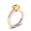 Yellow Sapphire Rose Gold Princess Cut Engagement Ring Pharos