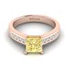 Yellow Sapphire Rose Gold Princess Cut Engagement Ring Pharos