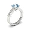 Aquamarine White Gold Princess Cut Engagement Ring Pharos