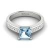 Aquamarine White Gold Princess Cut Engagement Ring Pharos