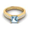 Aquamarine Yellow Gold Princess Cut Engagement Ring Pharos