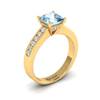 Aquamarine Yellow Gold Princess Cut Engagement Ring Pharos