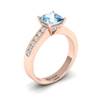 Aquamarine Rose Gold Princess Cut Engagement Ring Pharos