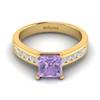 Amethyst Yellow Gold Princess Cut Engagement Ring Pharos