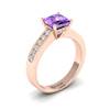 Amethyst Rose Gold Princess Cut Engagement Ring Pharos