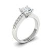 White Sapphire White Gold Princess Cut Engagement Ring Pharos