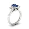 Blue Sapphire White Gold Emerald Cut Engagement Ring Blanche