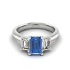 Blue Sapphire White Gold Emerald Cut Engagement Ring Blanche
