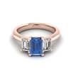 Blue Sapphire Rose Gold Emerald Cut Engagement Ring Blanche