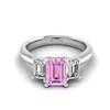 Pink Sapphire White Gold Emerald Cut Engagement Ring Blanche